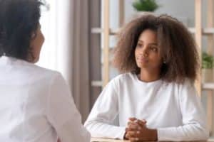 woman entering adolescent mental health treatment 